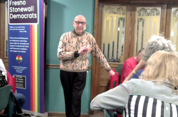Picture of Jesse Villalobos at Fresno Stonewall Democrats meeting on October 10, 2023.